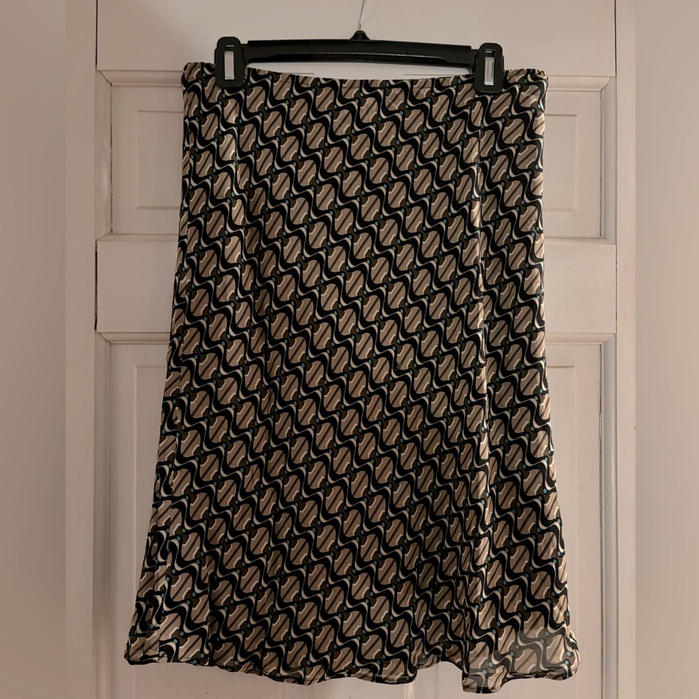 Lapis geometric print skirt